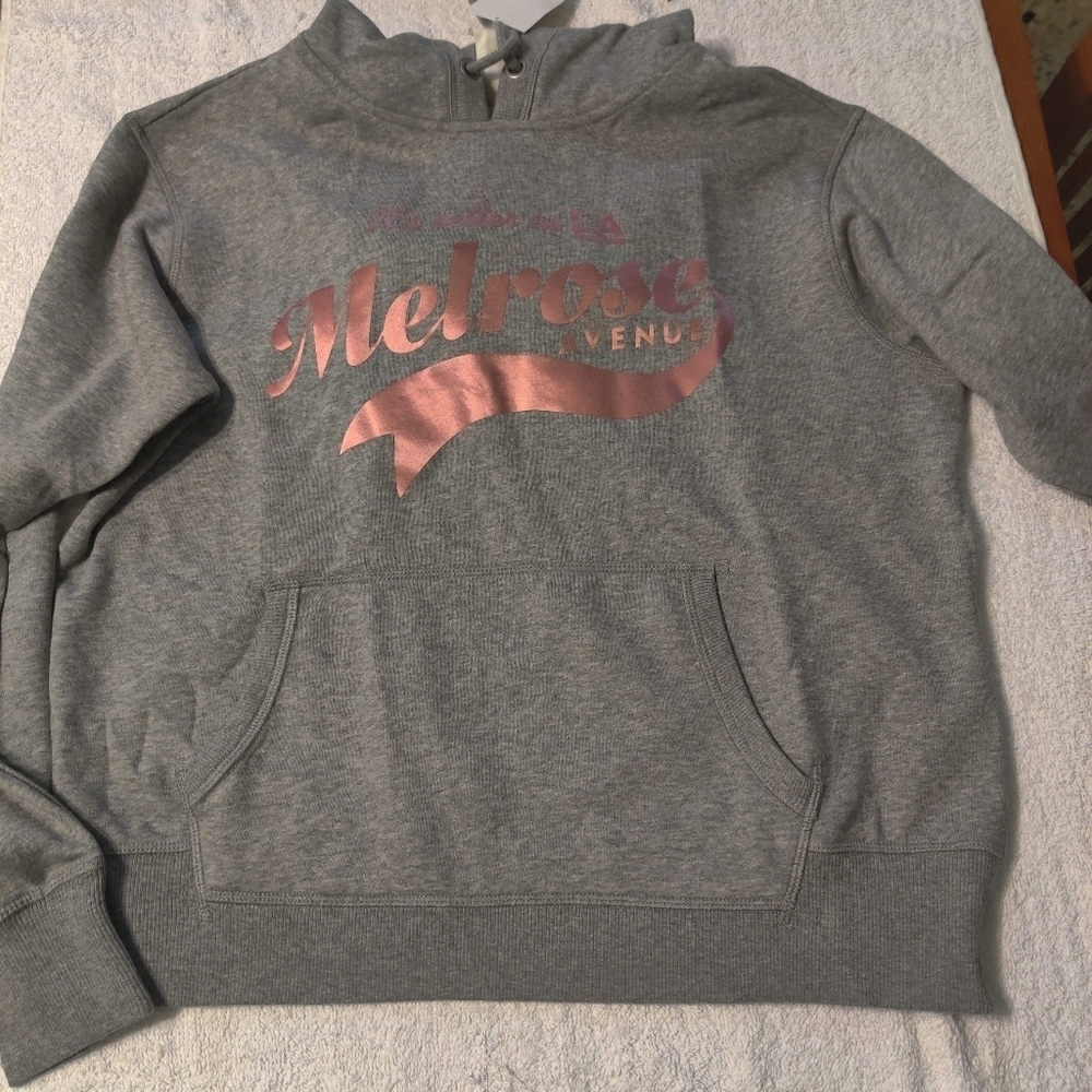 [NWT] H&M GRAY Printed Hoodie - LA Melrose Avenue - SIze M - Picture 5 of 6